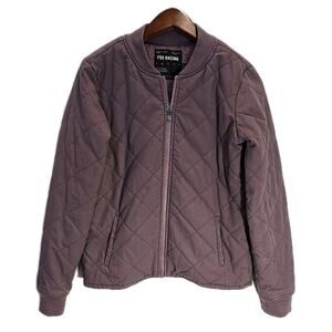 Fox Racing Womens Cosmic Quilted Insulated Bomber Jacket Sz S mauve/dusty purple